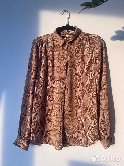 Шифоновая блуза рубашка под змею hm