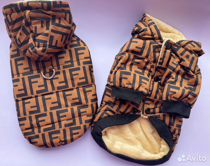 Утепленная куртка-шуба на маленькую собачку