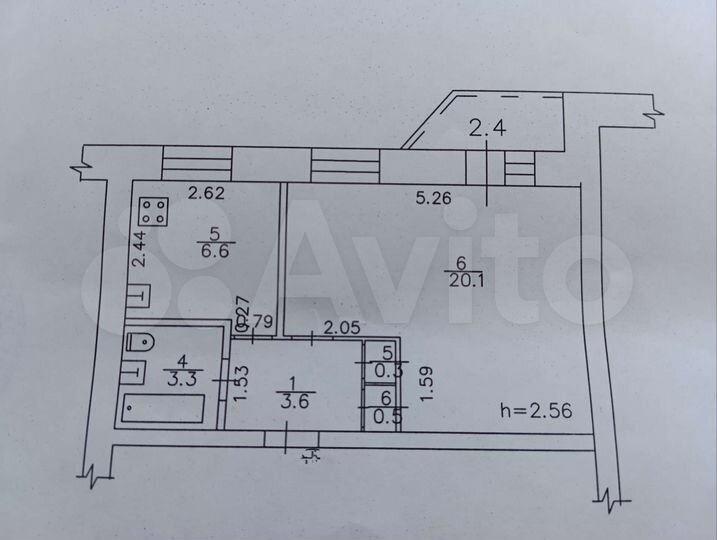 1-к. квартира, 34,4 м², 6/9 эт.