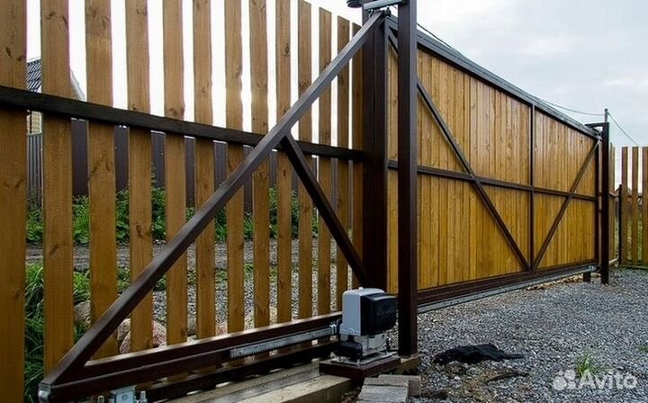 Откатные ворота с установкой