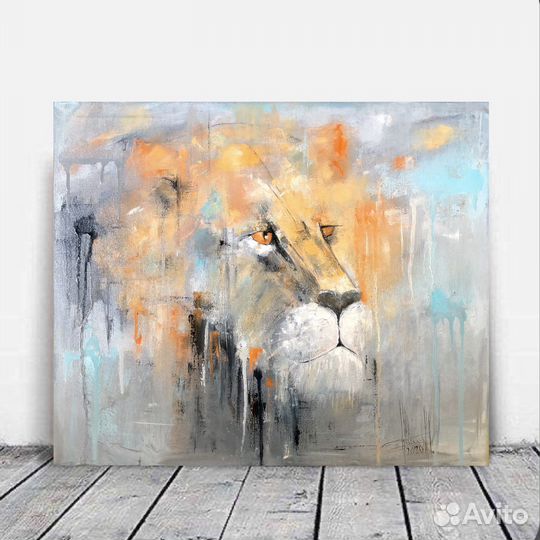 Картина маслом абстракция «Лев» картина со львом