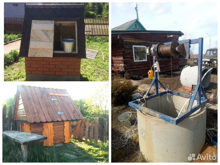 Копка Колодцев Чистка Бурение. Домик для колодца