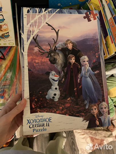 Холодное сердце Пазл крупный книжки тактильные