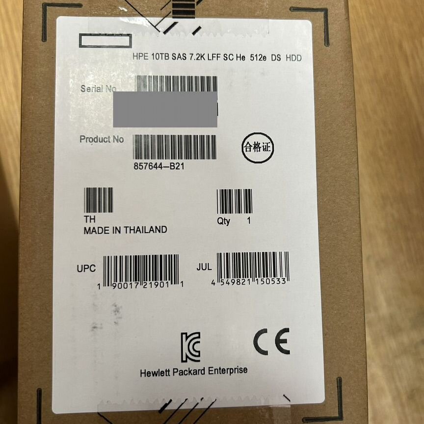 [857644-B21] Жесткий Диск Hp 10tb Sas 3.5 857965-001 857644-B21