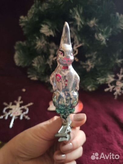 Новогодняя ёлочная игрушка СССР Зайка