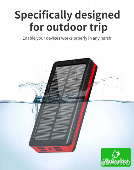 Беспроводная солнечная зарядка Qi: 80000 mAh