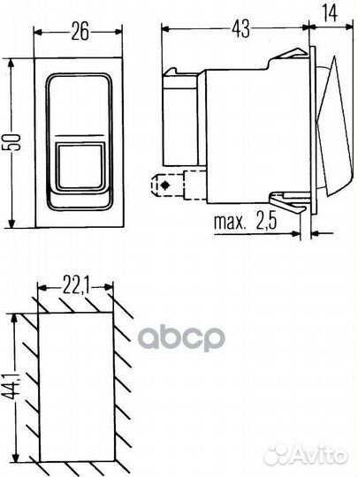 Выключатель - автомобиля 6EH007832027 hella