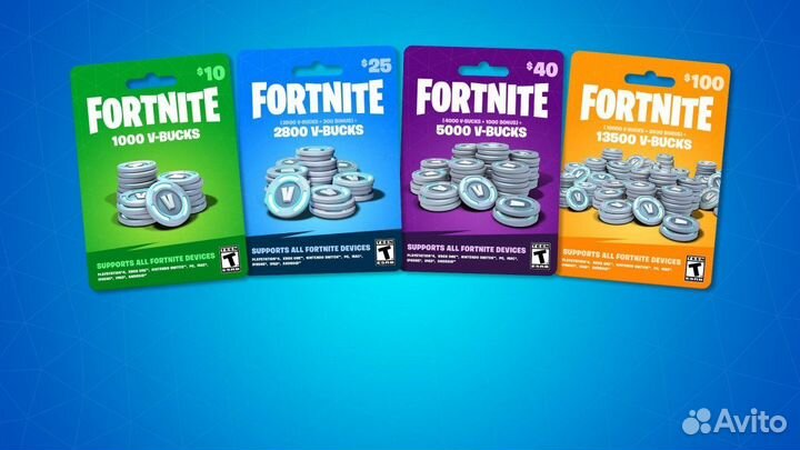 V-Bucks Fortnite Ключ Epic В-баксы Все регионы