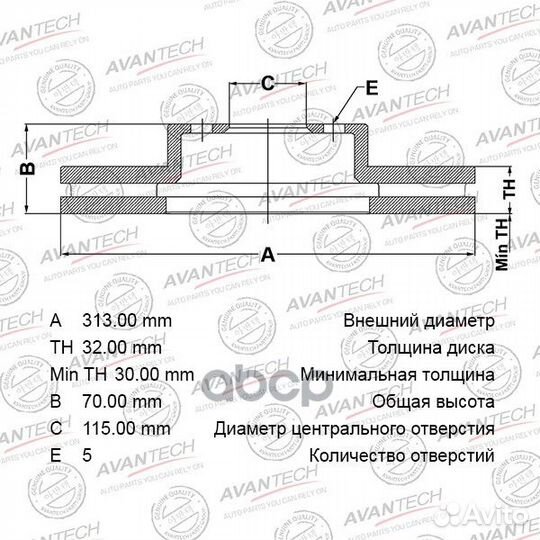 Диск тормозной avantech BR0110S avantech