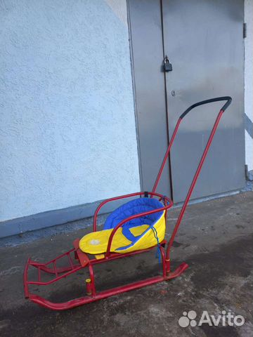 Санки сидячие красные