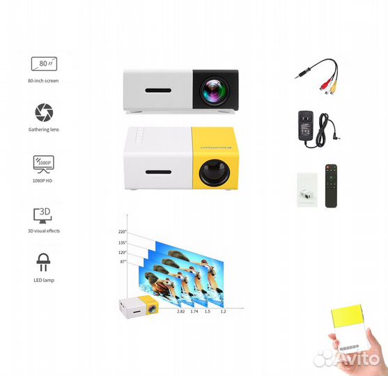 Мини-проектор Y-30 (USB-hdmi)