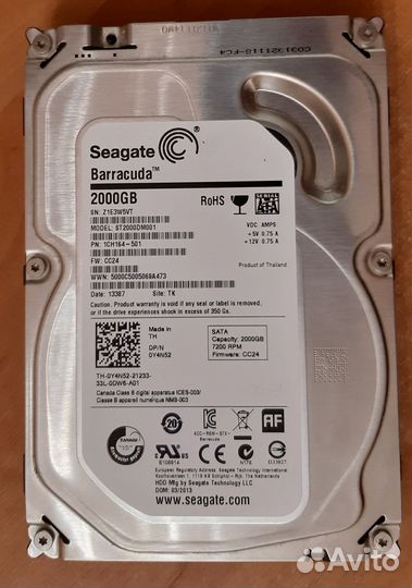 Seagate Barracuda 2 тб ST2000DM001