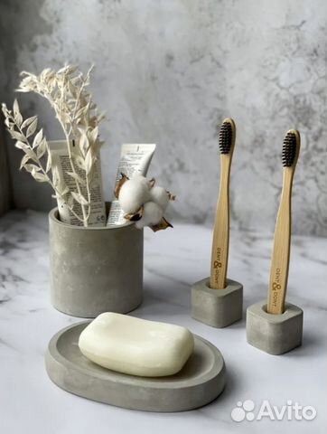 Набор для ванны из бетона, лофт аксессуары