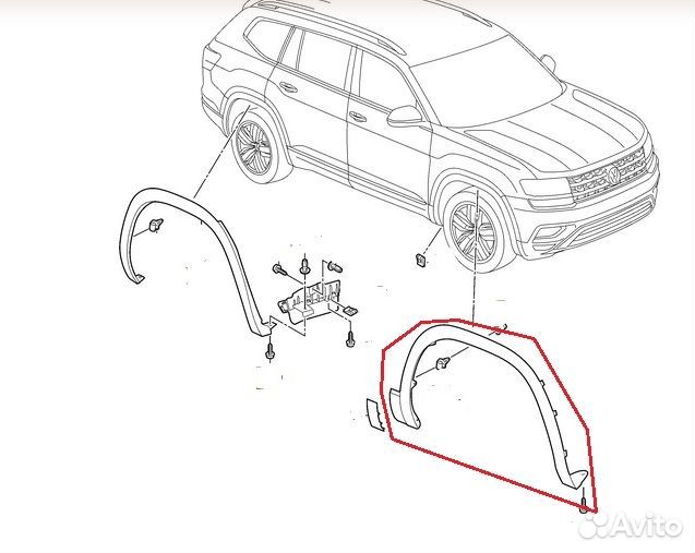 В наличии. Накладка переднего правого крыла