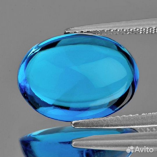 Топаз натуральный 7,36Ct 10х8мм 2шт VVS swiss blue