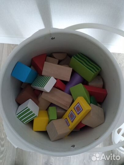 Детский деревянный конструктор-сортер 2в1 Edu Fun