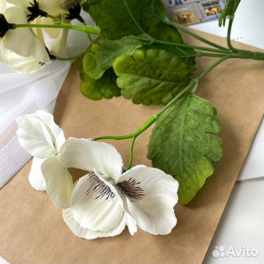 Цветы искусственные, анютины глазки, 26 см