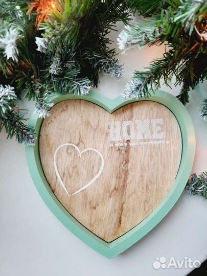 Поднос деревянный в форме сердца