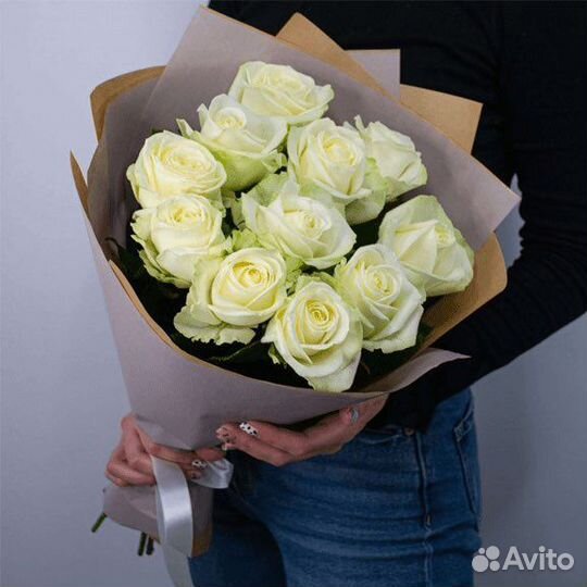 Розы белые букет доставка
