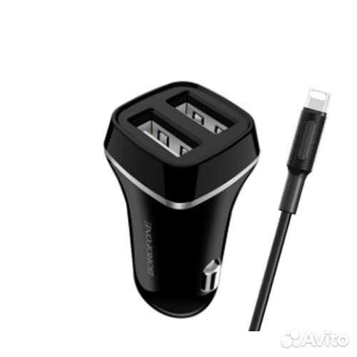 Зарядка автомобильная с кабелем Type-C или Apple