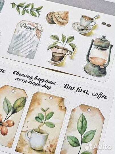 Набор наклеек Coffee time