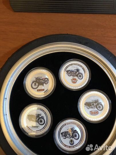 Набор серебряных монет Великие мотоциклы 30 годов