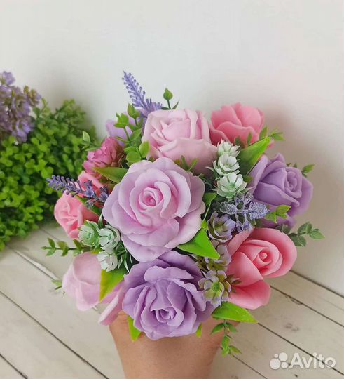 Букет из мыльных роз