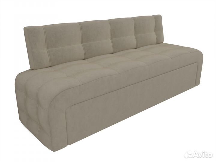 Диван кухонный прямой Люксор, микровельвет, бежевый