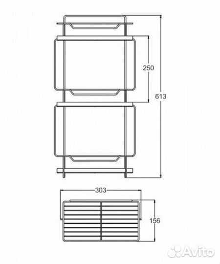 Полка трех-ярусная Potato P330-3 хром
