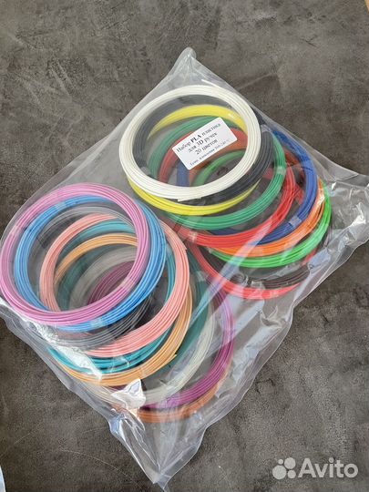 Пластик для 3d ручки PLA 20 цветов (200 м)