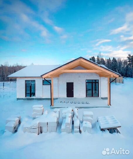 Строительство домов из газобетона. Дом 13/8м