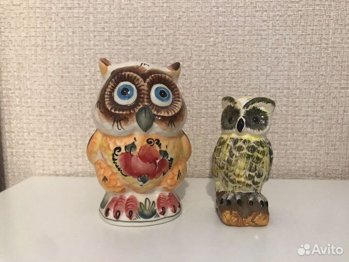 Совы из белой глины