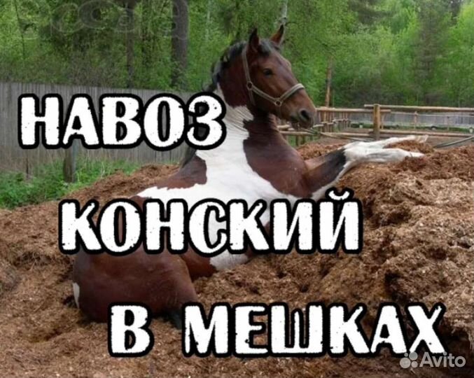 Конский перегной в мешках