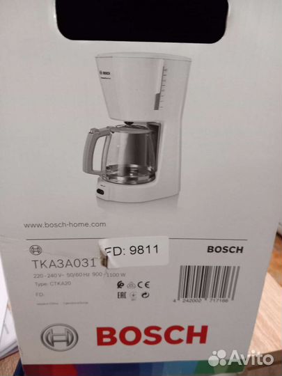 Кофеварка капельная bosch