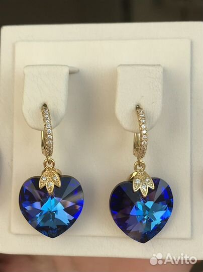 Серьги с кристалами swarovski