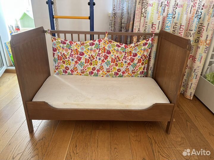 Детская кровать с матрсом и бортиком бу