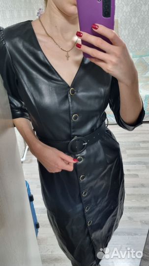 Платье из экокожи(S)
