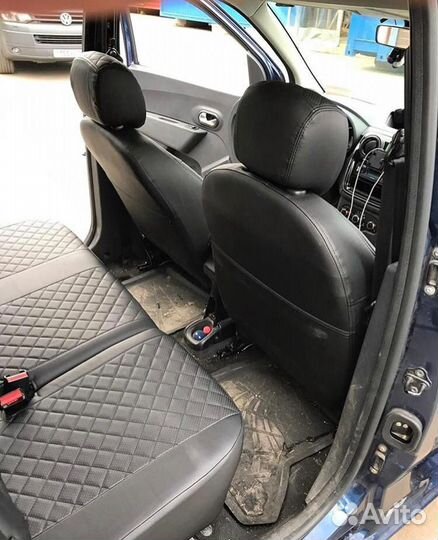 Чехлы из экокожи Ромб Renault Dokker от Автопилот