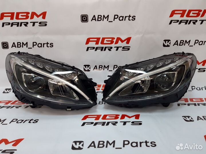 Комплект передней оптики на Mercedes W205 До рест