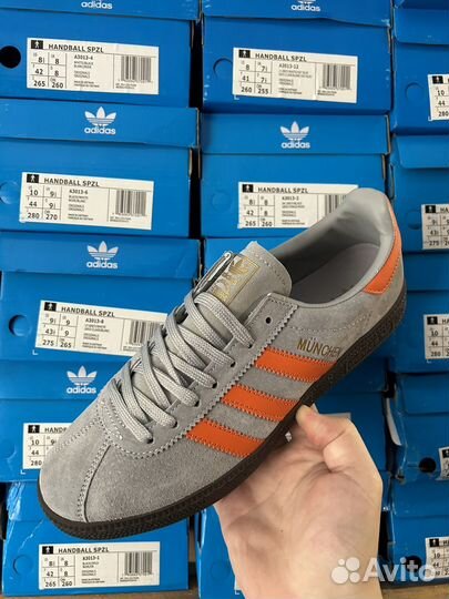 Кроссовки adidas munchen grey orange замш 41-45