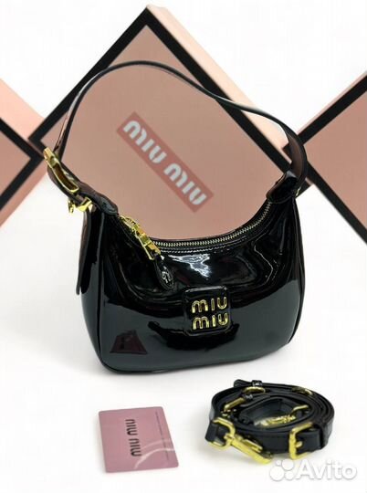 Сумка женская лакированная черная MiU MIU