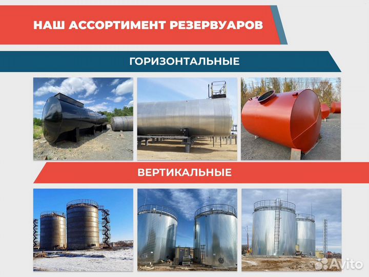 Резервуар горизонтальный строительный 7м3