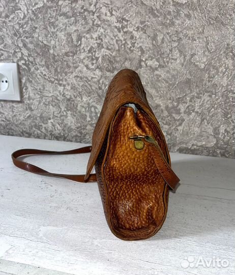 Винтажная кожаная сумка через плечо