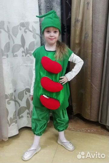 Костюм фасоли, костюм гороха, костюм капусты