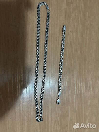 Мужская серебряная цепь