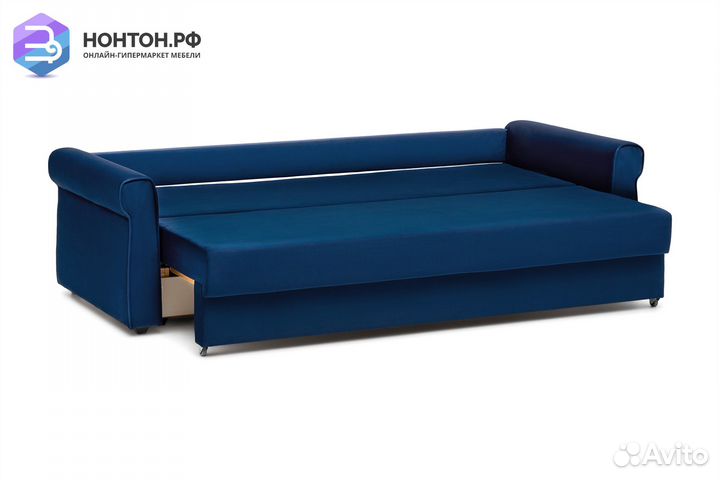 Диван еврокнижка Лира 3-х местный темно-синий