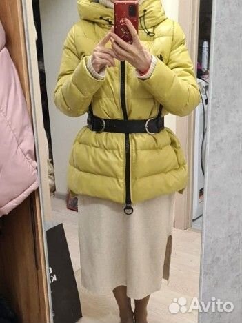 Женская кожаная зимняя куртка Снежная королева