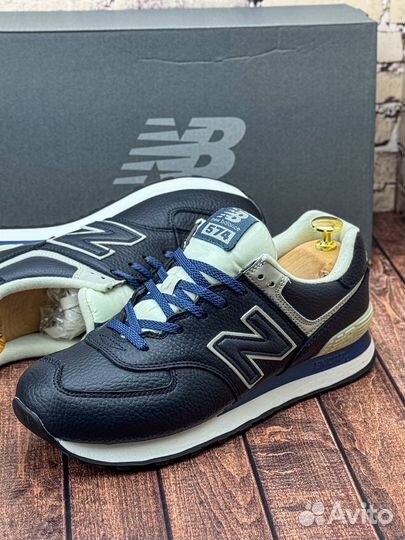 Кроссовки new balance 574 кожаные премиум