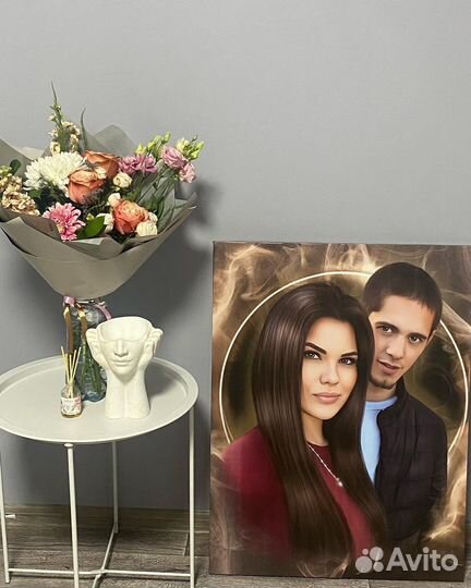 Портрет по фото на холсте