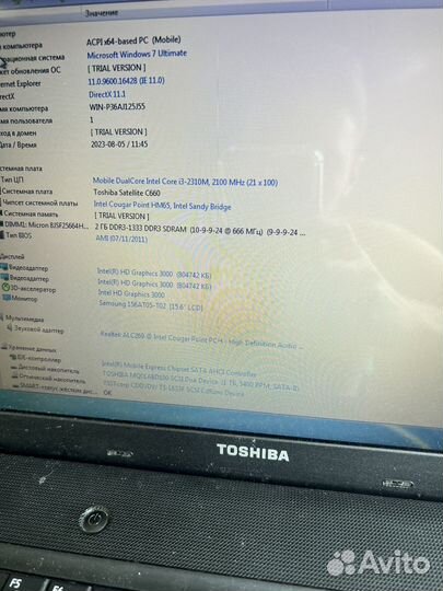 Ноутбук Toshiba